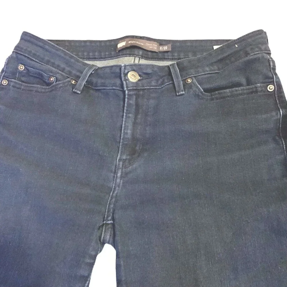 Levis Womens Blue Jeans 8 29 Slight Curve Classic Rise Slim Leg Stretch Denim - Picture 4 of 10